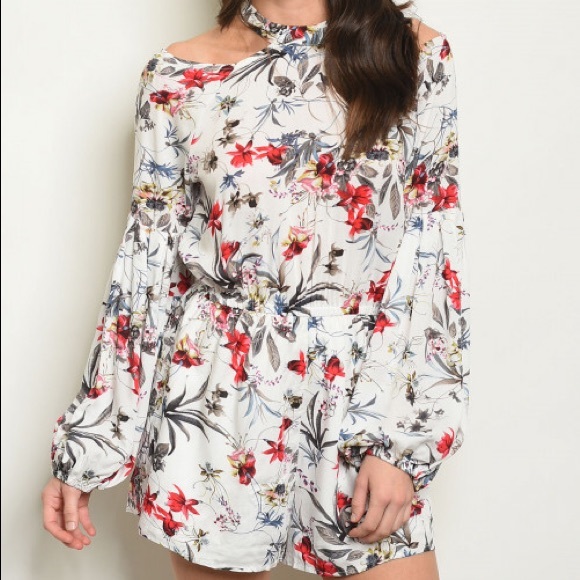 Pants - Ivory Floral Romper